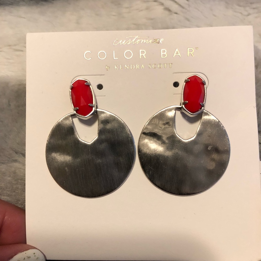 Kendra Scott Silver Deena’s w/ Red